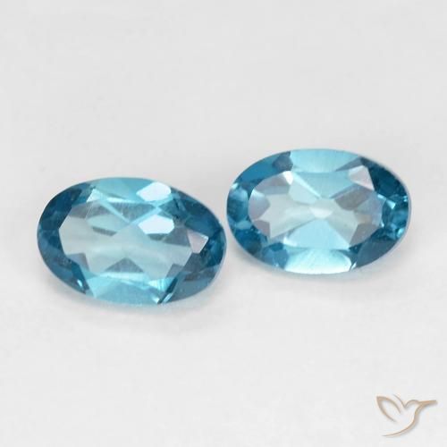Gemas de Topacio Azul Londres natural de 1.28 ct, Ovalada, VVS-VS