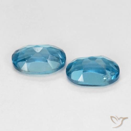 Gemas de Topacio Azul Londres natural de 1.28 ct, Ovalada, VVS-VS