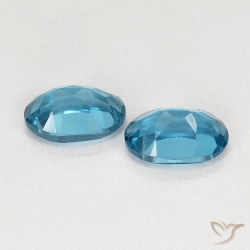 Gemas de Topacio Azul Londres natural de 1.24 ct, Ovalada, VVS-VS