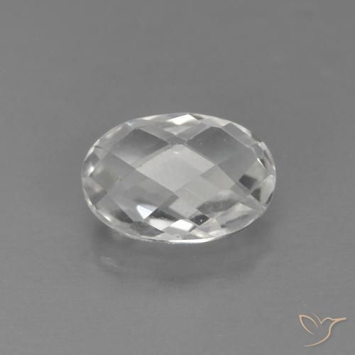 0.67ct Natural Blanco Topacio, Ovalada, VVS