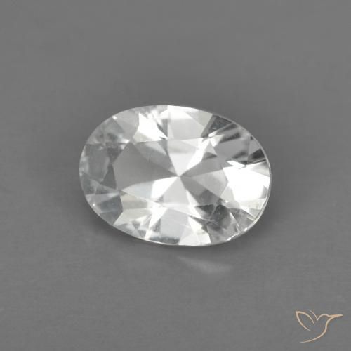 0.87ct Natural Blanco cálido Topacio, Ovalada, VS