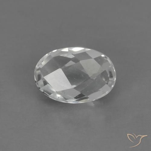 0.67ct Natural Blanco cálido Topacio, Ovalada, VVS-VS