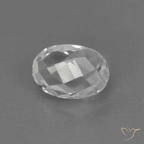 Topacio Blanco cálido natural de 0.67 ct, Ovalada, VVS-VS