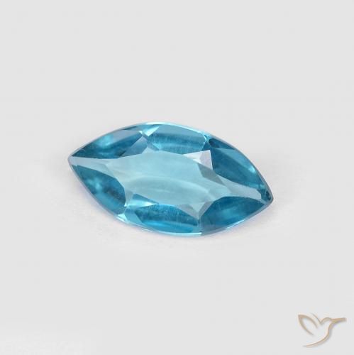 Topacio Azul Londres natural de 0.91 ct, Marquesa, VS