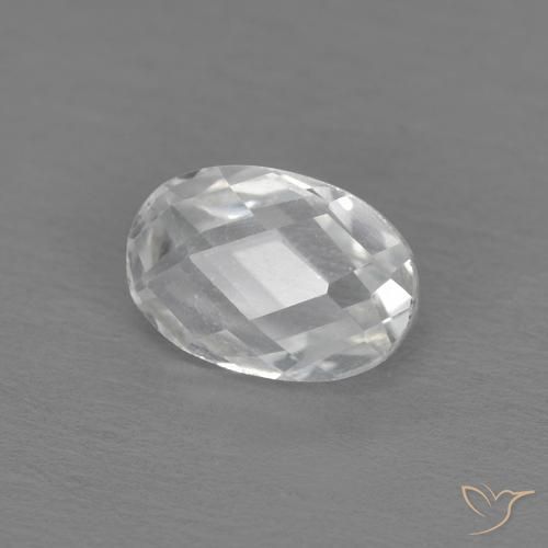 0.70ct Natural Blanco Topacio, Ovalada, VVS