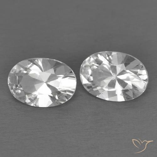 Gemas de Topacio Blanco natural de 1.79 ct, Ovalada, VVS-VS