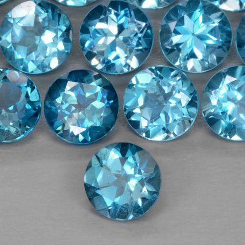 Topacio Azul Londres natural de 0.94 ct, Redondo, VS