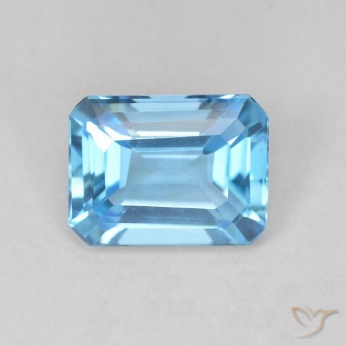 1.84ct Natural Azul Cielo Topacio, corte esmeralda, VVS