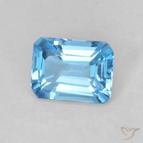 Topacio Azul Cielo natural de 1.84 ct, Corte Octágono / Esmeralda, VVS