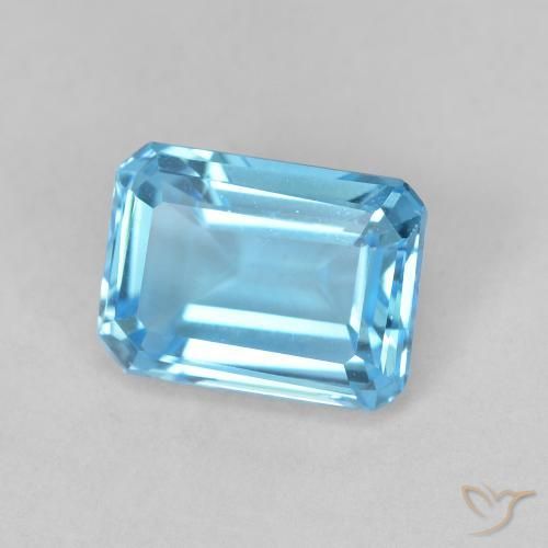 2.06ct Natural Azul Suizo Topacio, corte esmeralda, VVS