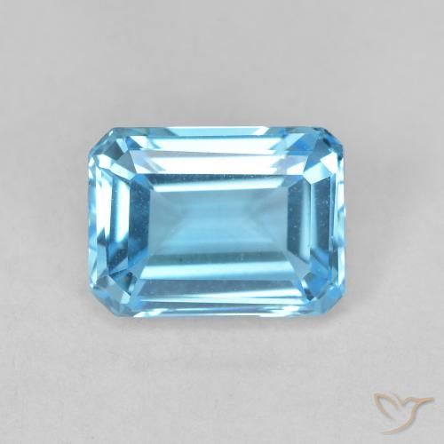 Topacio Azul Suizo natural de 2.06 ct, Corte Octágono / Esmeralda, VVS