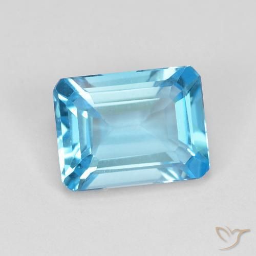 Topacio Azul Suizo natural de 1.95 ct, Corte Octágono / Esmeralda, VVS