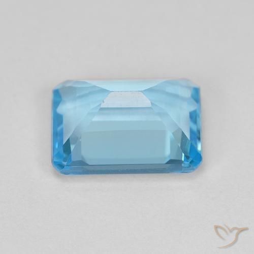 Topacio Azul Suizo natural de 1.95 ct, Corte Octágono / Esmeralda, VVS