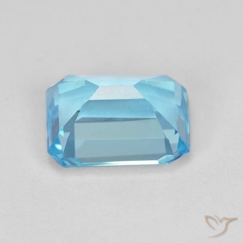 Topacio Azul Suizo natural de 2.08 ct, Corte Octágono / Esmeralda, VVS