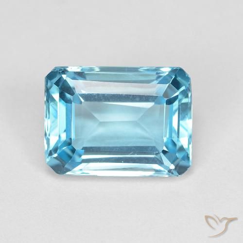 2.06ct Natural Azul Suizo Topacio, corte esmeralda, VVS