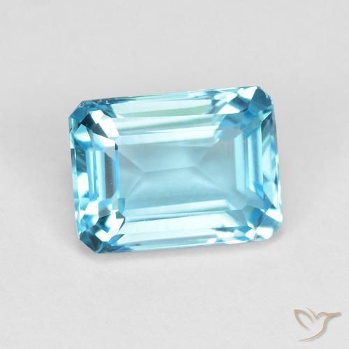 Topacio Azul Suizo natural de 2.06 ct, Corte Octágono / Esmeralda, VVS