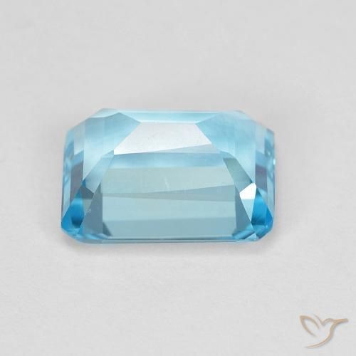 Topacio Azul Suizo natural de 2.06 ct, Corte Octágono / Esmeralda, VVS