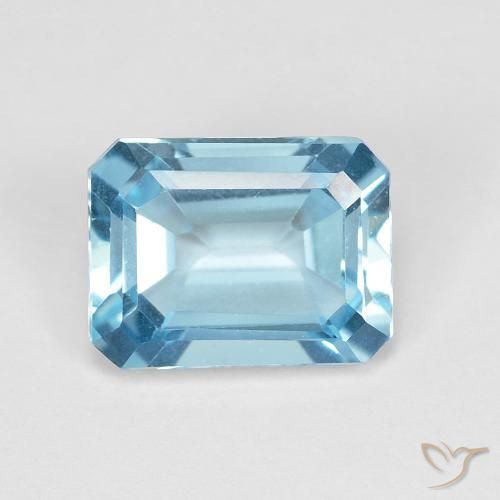 1.96ct Natural Azul Suizo Topacio, corte esmeralda, VVS