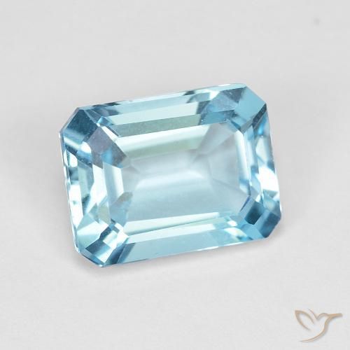 Topacio Azul Suizo natural de 1.96 ct, Corte Octágono / Esmeralda, VVS