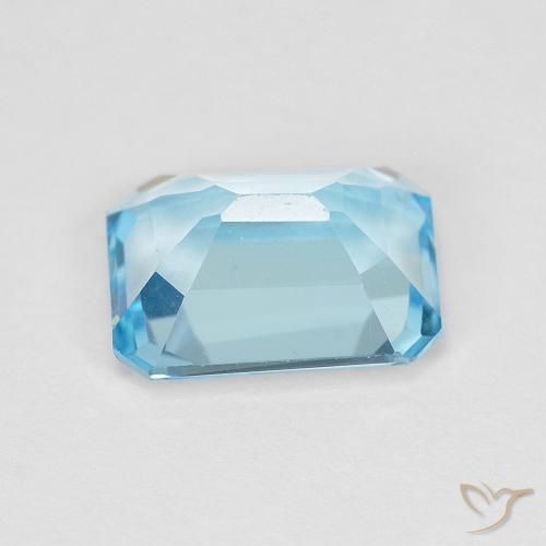 Topacio Azul Suizo natural de 1.96 ct, Corte Octágono / Esmeralda, VVS