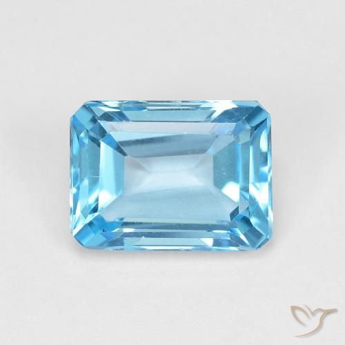1.91ct Natural Azul Suizo Topacio, corte esmeralda, VVS