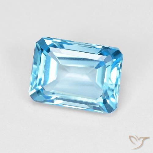 Topacio Azul Suizo natural de 1.91 ct, Corte Octágono / Esmeralda, VVS