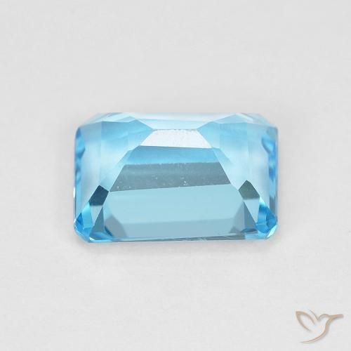Topacio Azul Suizo natural de 1.91 ct, Corte Octágono / Esmeralda, VVS