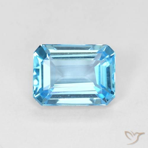 1.99ct Natural Azul Suizo Topacio, corte esmeralda, VVS