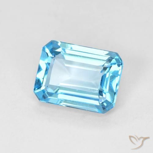Topacio Azul Suizo natural de 1.99 ct, Corte Octágono / Esmeralda, VVS