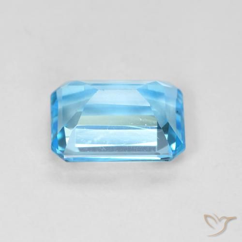 Topacio Azul Suizo natural de 1.99 ct, Corte Octágono / Esmeralda, VVS