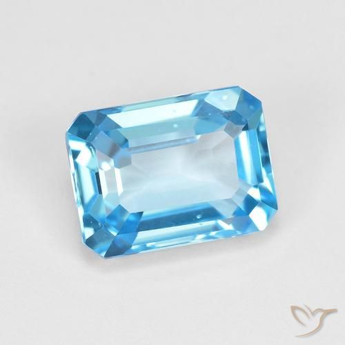 2.07ct Natural Azul Suizo Topacio, corte esmeralda, VVS