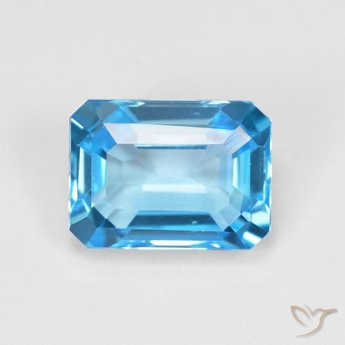 Topacio Azul Suizo natural de 2.07 ct, Corte Octágono / Esmeralda, VVS