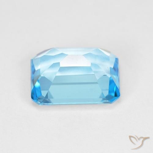 Topacio Azul Suizo natural de 2.07 ct, Corte Octágono / Esmeralda, VVS