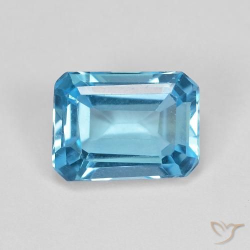 1.90ct Natural Azul Suizo Topacio, corte esmeralda, VVS