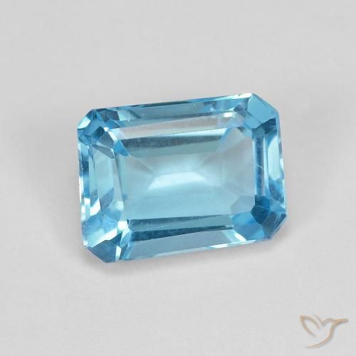 Topacio Azul Suizo natural de 1.90 ct, Corte Octágono / Esmeralda, VVS