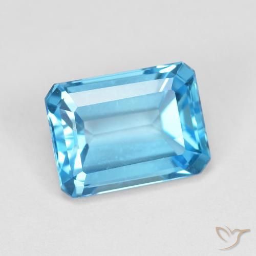 2.16ct Natural Azul Suizo Topacio, corte esmeralda, VVS