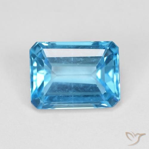 Topacio Azul Suizo natural de 2.16 ct, Corte Octágono / Esmeralda, VVS