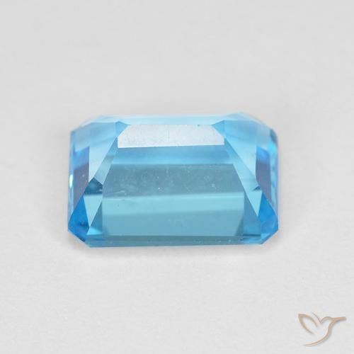 Topacio Azul Suizo natural de 2.16 ct, Corte Octágono / Esmeralda, VVS