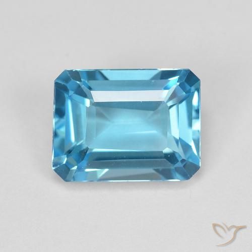 2.06ct Natural Azul Suizo Topacio, corte esmeralda, VVS