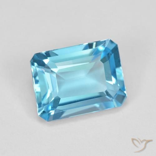 Topacio Azul Suizo natural de 2.06 ct, Corte Octágono / Esmeralda, VVS