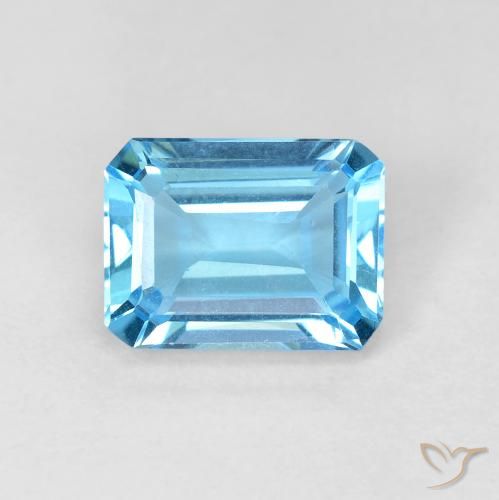 1.90ct Natural Azul Suizo Topacio, corte esmeralda, VVS
