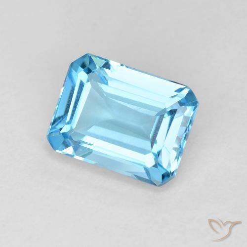 Topacio Azul Suizo natural de 1.90 ct, Corte Octágono / Esmeralda, VVS