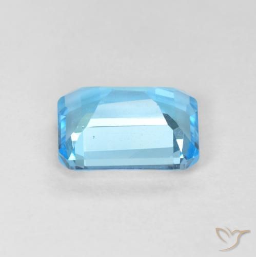 Topacio Azul Suizo natural de 1.90 ct, Corte Octágono / Esmeralda, VVS
