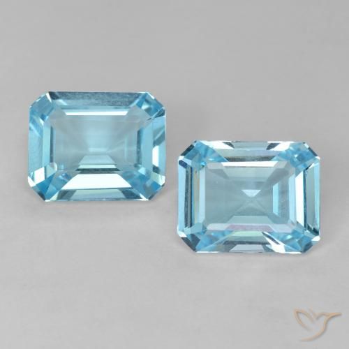 4.26ctw Natural Azul Suizo Topacio, corte esmeralda, VS