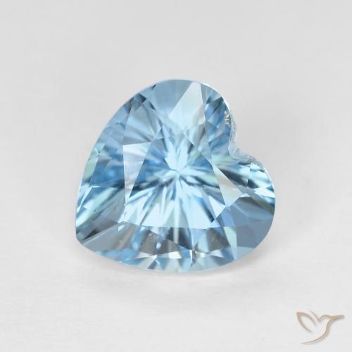 3.06ct Natural Azul Suizo Topacio, Corazón, VVS-VS
