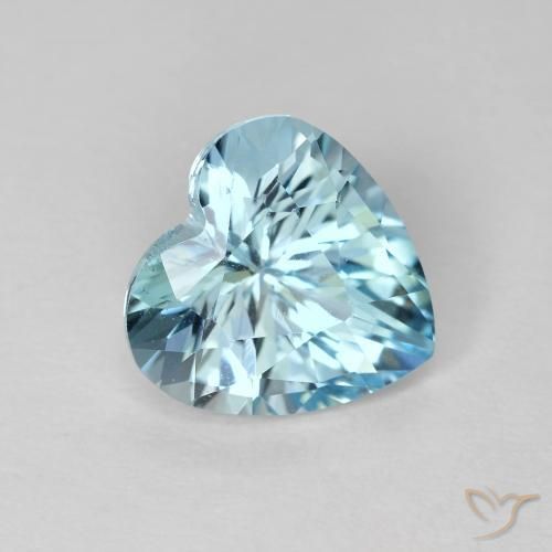 2.87ct Natural Azul Cielo Topacio, Corazón, VVS