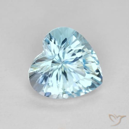 3.03ct Natural Azul Cielo Topacio, Corazón, VVS-VS