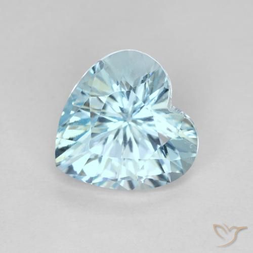 Topacio Azul Cielo natural de 3.03 ct, Corazón, VVS-VS
