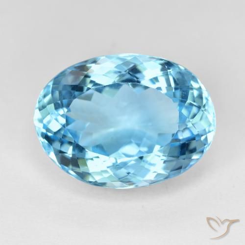 15.84ct Natural Azul Suizo Topacio, Ovalada, VVS