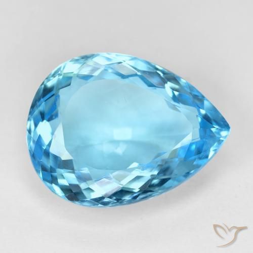 Topacio Azul Suizo natural de 16.13 ct, En forma de pera, VVS